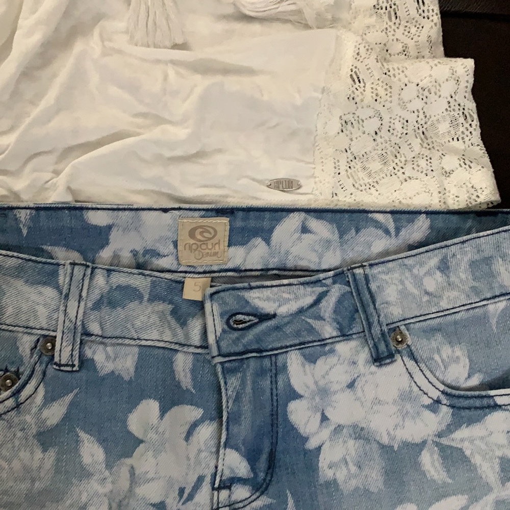 Rip Curl Top (Small)And Jean Short( Size 5) - image 2